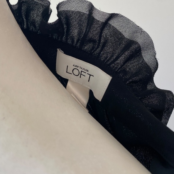 Ann Taylor LOFT Silk Chiffon Sleeveless Dress with Ruffle Collar Dress Size 6 - Picture 9 of 10